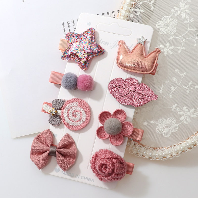 8Pcs hairclips set For Girls.