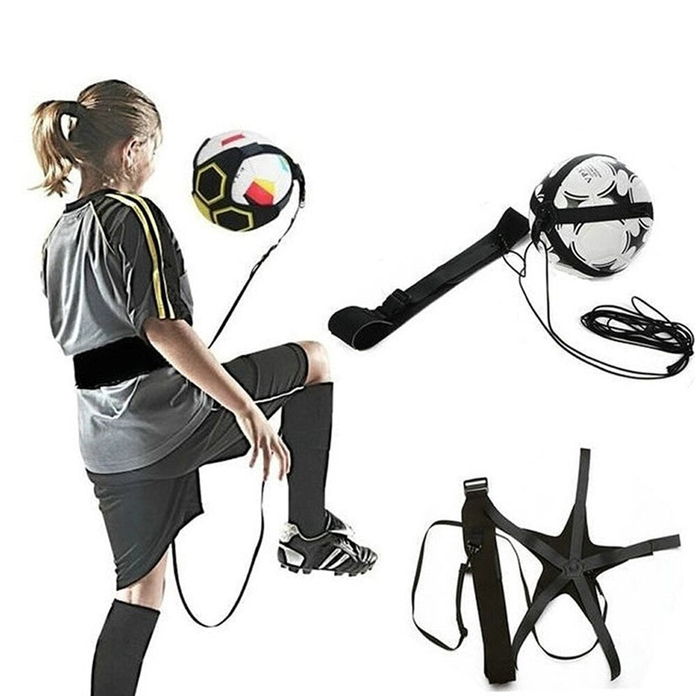 Soccer Ball belt that allows you to juggle or kick solo for training purposes.