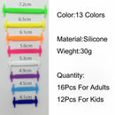 16Pcs/Set Silicone Elastic Shoelaces.