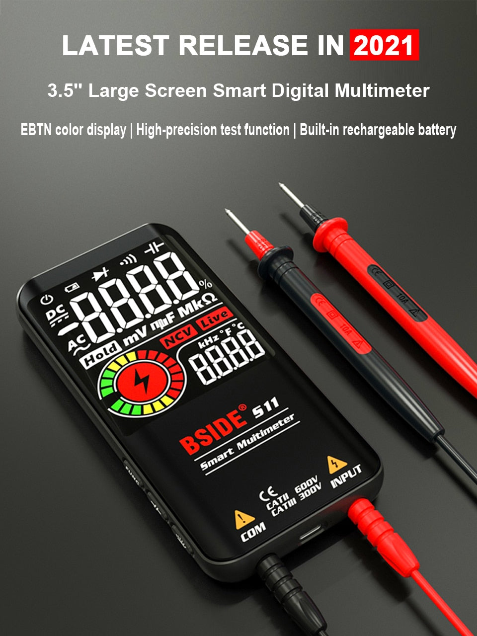 BSIDE Digital Multimeter S10 S11 S20 Smart DC AC Voltage Capacitor Ohm Diode NCV Hz EMF Tester Detector meter