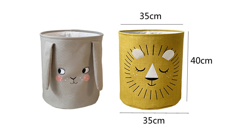 Foldable Canvas Cartoon Animal Laundry Basket OR Toy Storage.