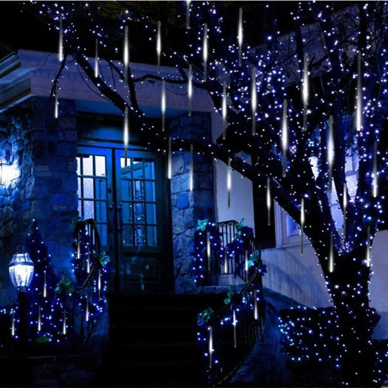 Christmas LED 30cm Or 50cm Meteor Shower Color Lights, 8 Per String
