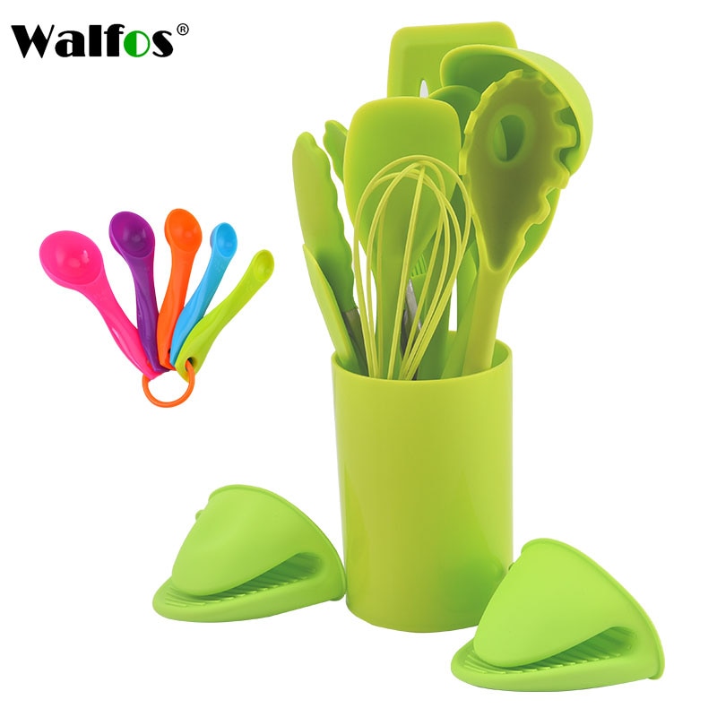 Walfos 14 Pcs Heat Resistant Silicone Nonstick Cooking Utensils.