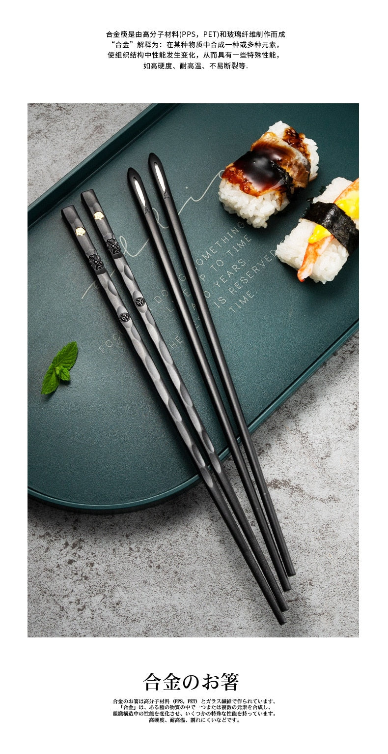 5 Pairs of reusable metal chopsticks