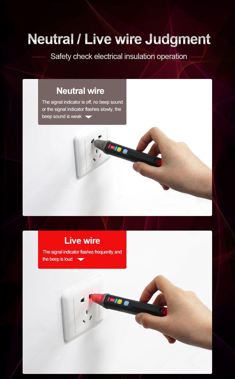 UNI-T AC Voltage Detector.  Electric LED tester pen. 12V- 1000V