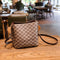 Plaid Mahjong Leather Shoulder Bag With Crossbody Sling Chain Strap.