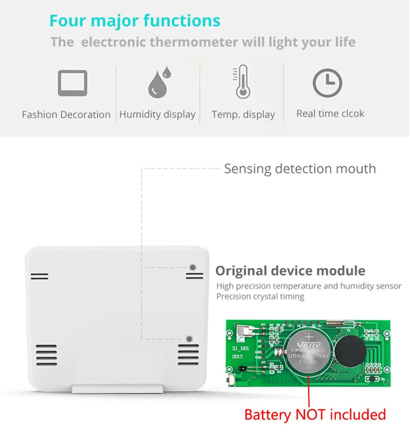 Multifunction Electronic Temperature And Humidity Monitor Clock With 3.2inch LCD Screen.