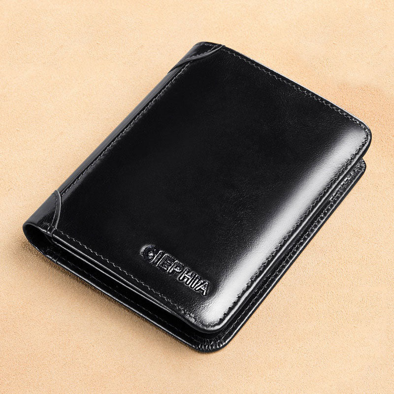 Men's Genuine Leather Rfid Protection Wallets.