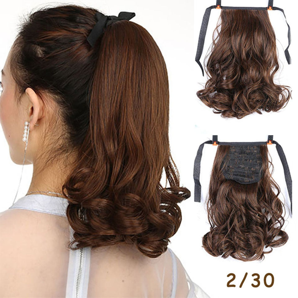 DIANQI  Curly synthetic heat resistant ponytail extension. Clips to your Natural Hair.