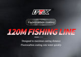 120M Fluorocarbon carbon fiver coated fishing Line 0.20mm-0.60mm 7.15LB-45LB.