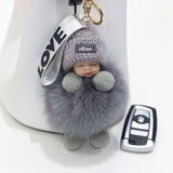 Pompom Cute Fluffy Plush Doll Keychains.