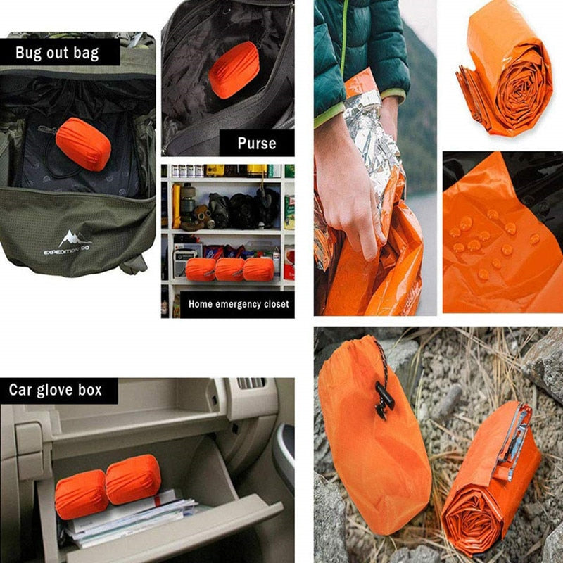 Waterproof Lightweight Thermal Emergency Sleeping Bag. Great for camping and light for hiking.