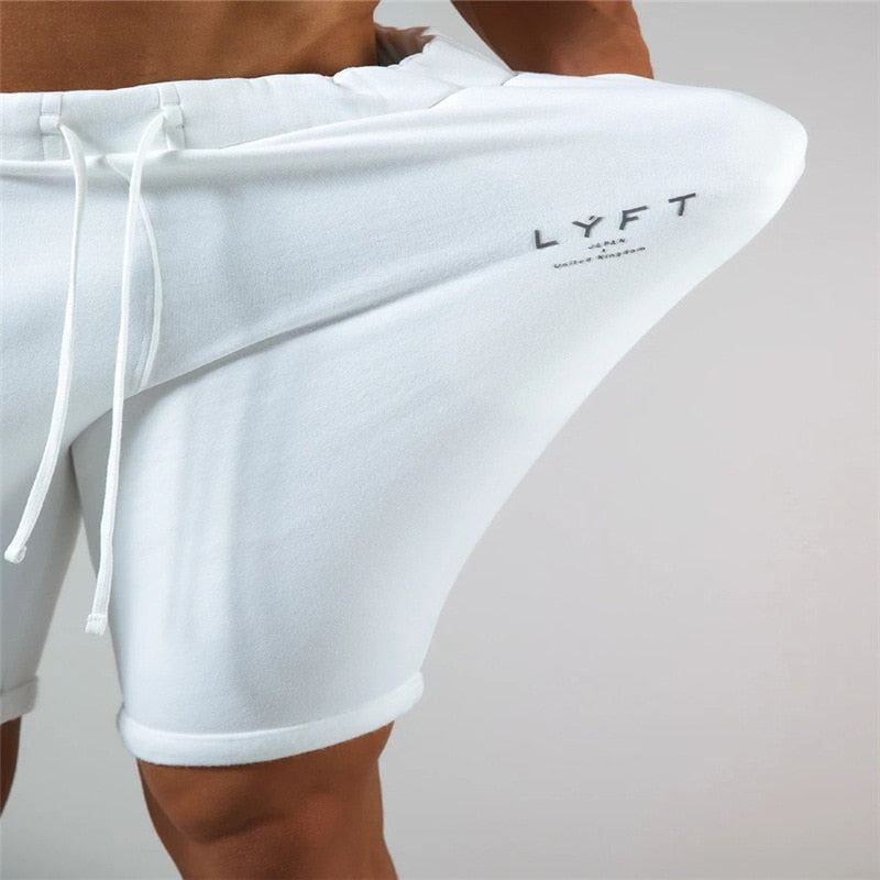 Men's gym sports casual cotton shorts for running and bodybuilding.