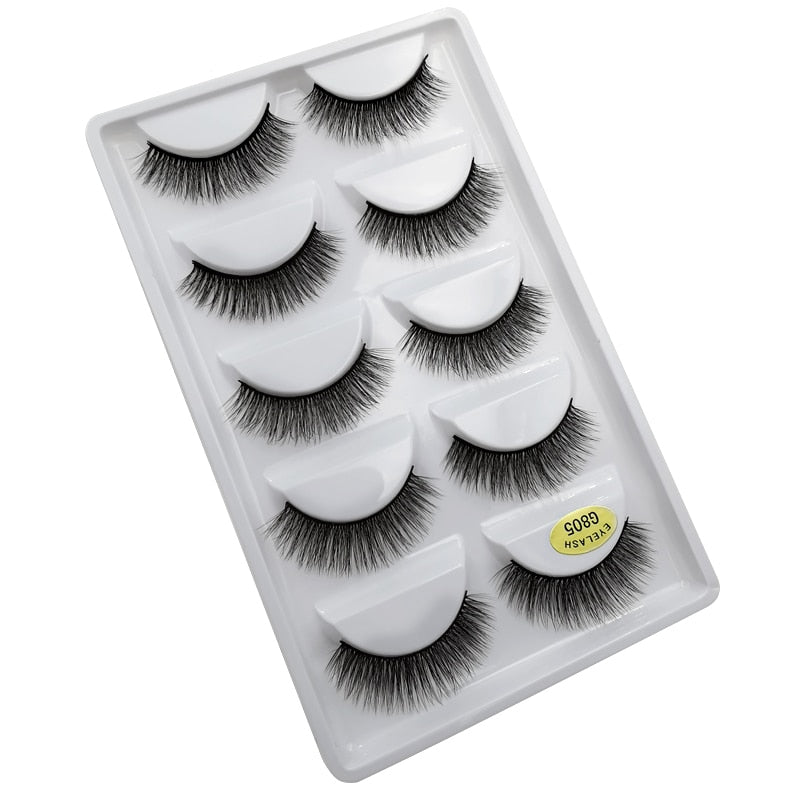 5 Pairs Multipack 3D Mink False Eyelashes.