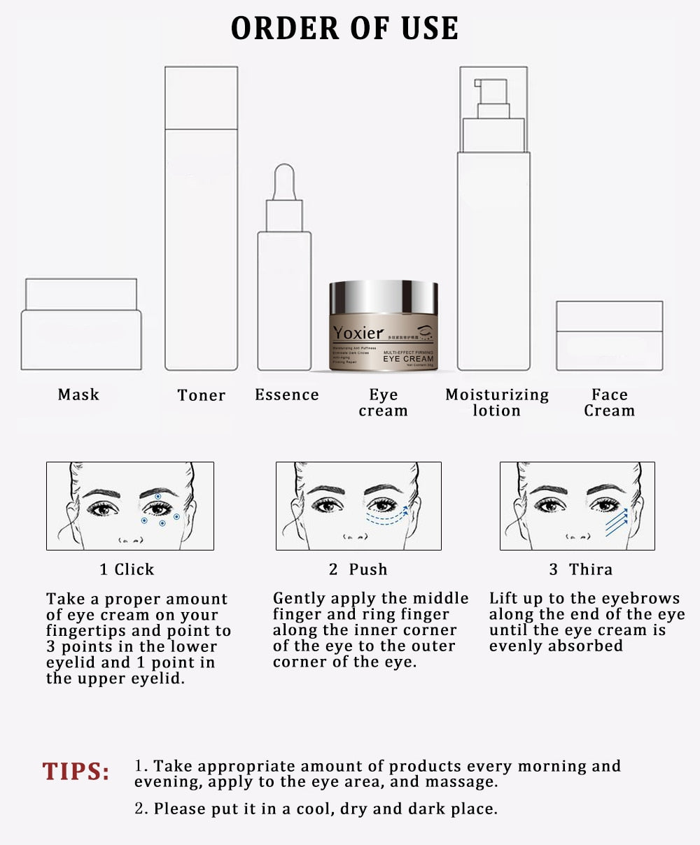 Yoxier Anti-Aging Eye Moisturizing Cream For Fine Dark Lines, Dark Circles and Moisturizer to Firm and Repair skin.