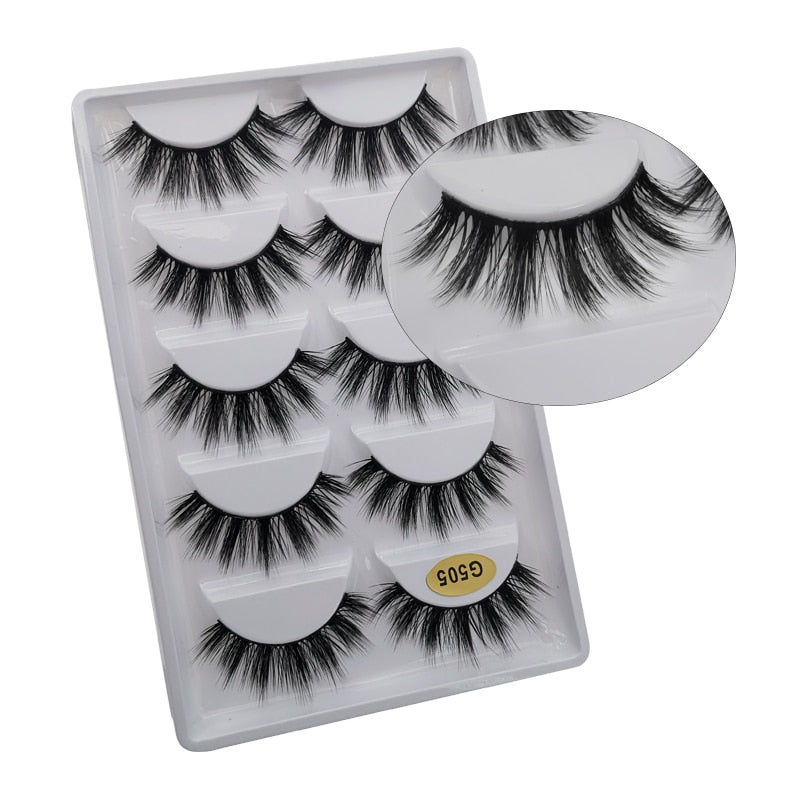 5 Pairs Multipack 3D Mink False Eyelashes.