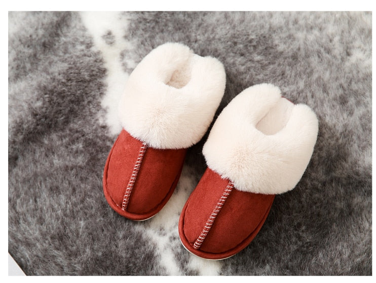 JIANBUDAN Plush Lightweight soft comfortable warm slippers.