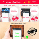 Men's Genuine Leather Rfid Protection Wallets.