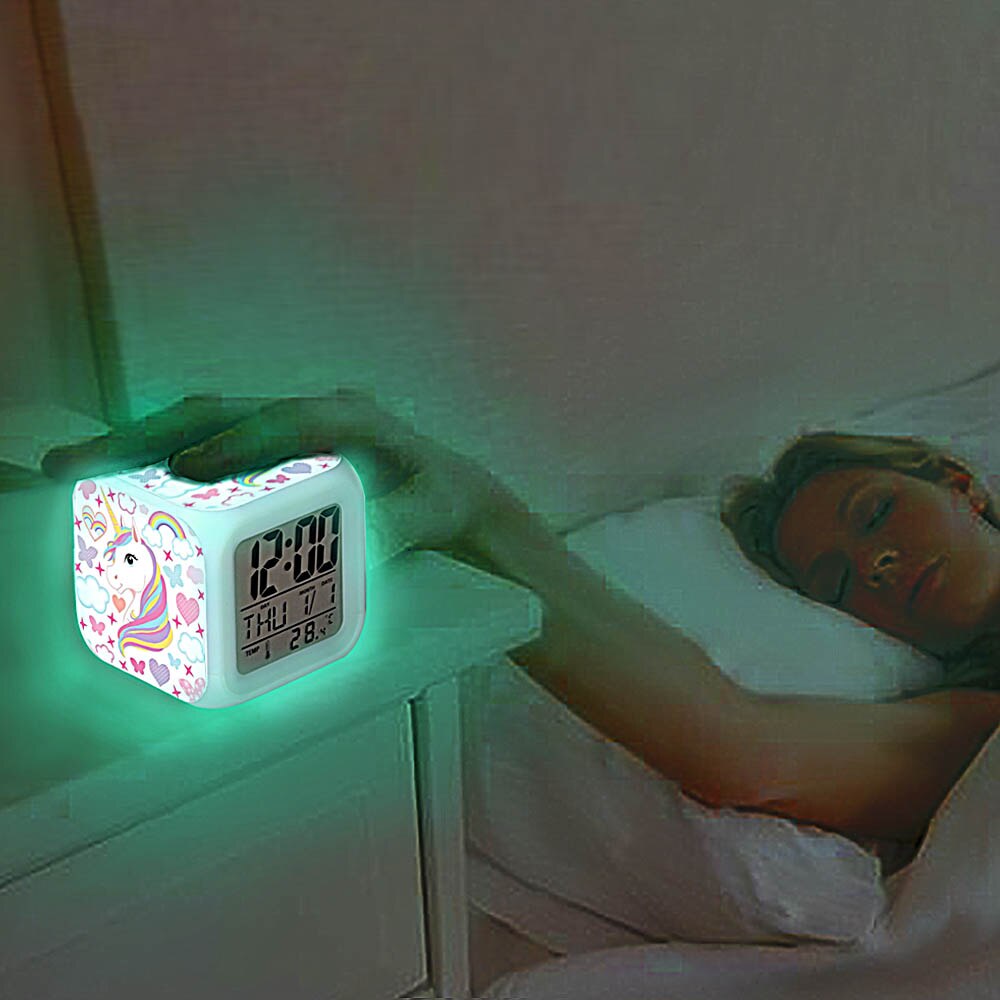 LED digital unicorn alarm clock and light.