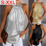 Women's Sleeveless Halter Neck Tank Tops.