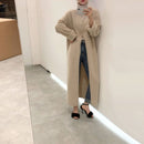 Women Designer Long Sleeve, Turtleneck/Split Loose Knitted Maxi Dress Sweater.