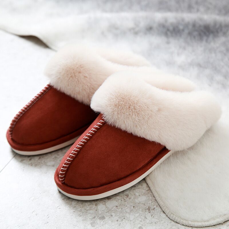 JIANBUDAN Plush Lightweight soft comfortable warm slippers.