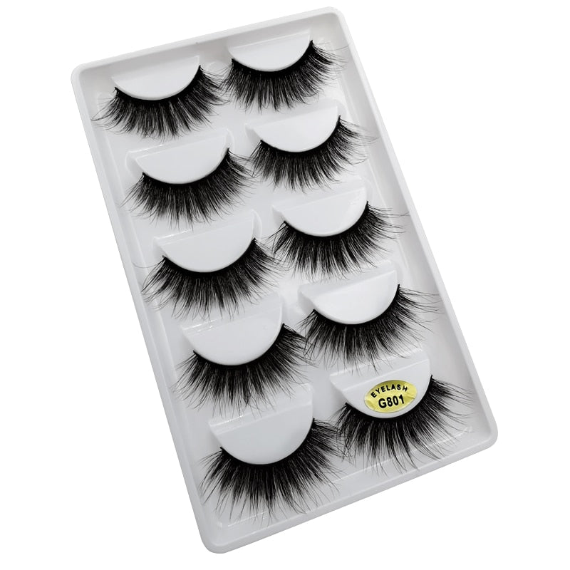 5 Pairs Multipack 3D Mink False Eyelashes.