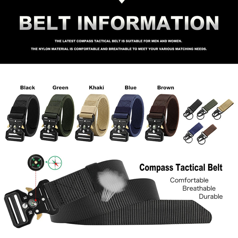Multi Function Canvas Compass Tactical Belt.