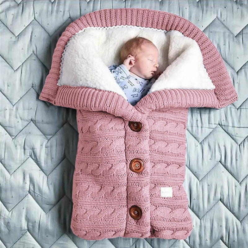 Baby Wool  Button Up Sleeping Bag, Cozy for Autumn Weather in strollers.
