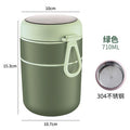 710ML Stainless Steel thermos container with drinking cup and spoon.