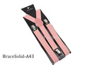 Leather Suspenders With Elastic Adjustable Straps.  Comes in a variety of solid Colors.