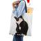 Linen Cat Printed Tote Bags.