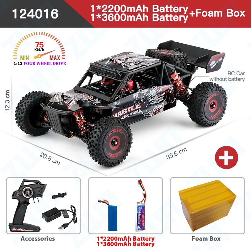 Remote Control Electric High Speed Off-Road Drift  124017 124016 2.4G RC Car 1:14 4WD 75KM/H