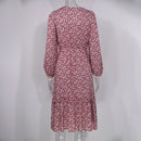 Elegant Ladies Long Sleeve Flower patterned Dress.