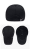 Winter Wool Baseball Cap with snapback Ear Flaps.