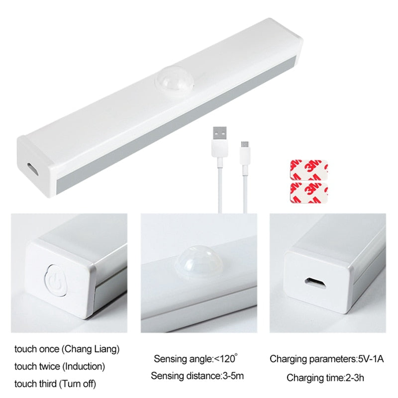 Motion Sensor Wireless LED Night Light.  Great for under counters in the kitchen, closets and staircases.