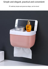 Waterproof Wall Mount Tissue Holder for Bathrooms With Shelf