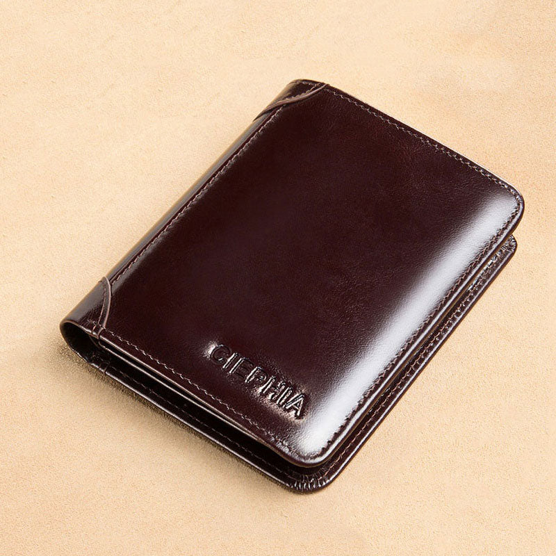 Men's Genuine Leather Rfid Protection Wallets.