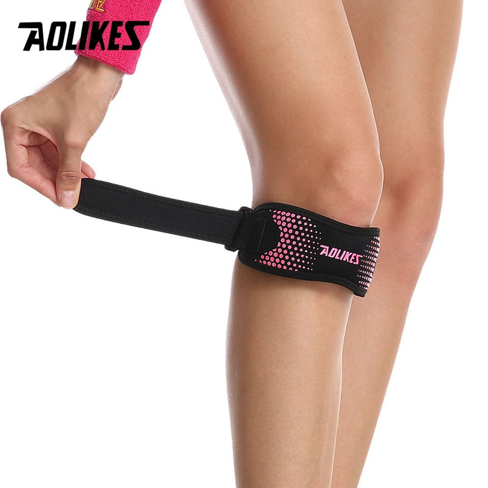 AOLIKES 1PCS Adjustable Knee Pad Brace Support for hiking, running and sports.