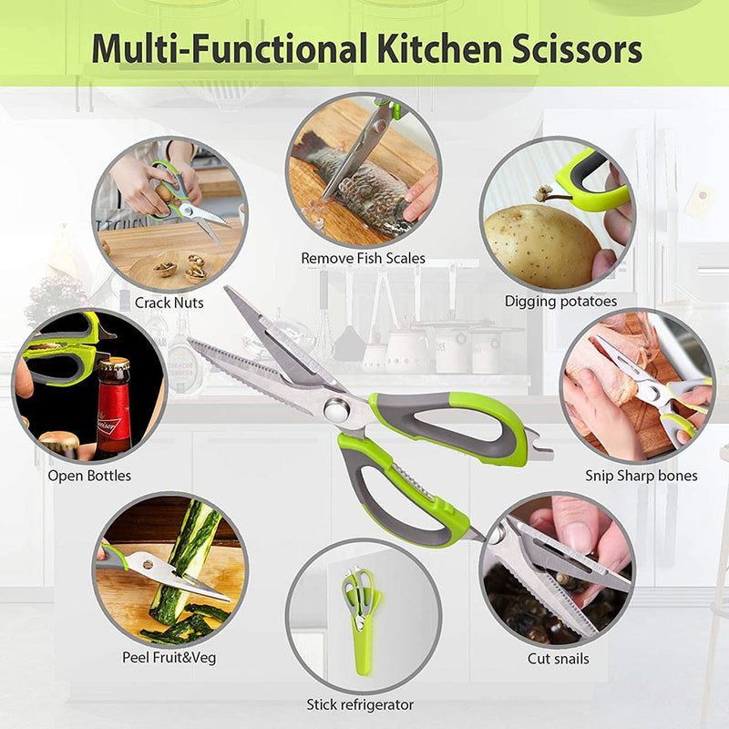 XITUO Multifunction Stainless Steel Kitchen Scissors. These cooking shears can be used to cut chicken and fish.