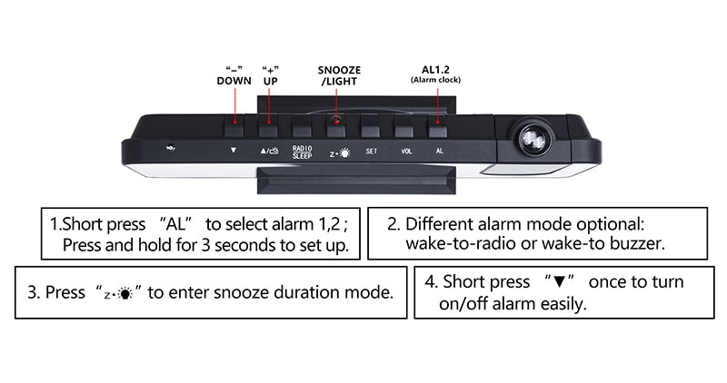 LED/USB Digital Desktop 2 Function Alarm Clock With Time Projector.