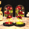 Christmas Or Valentines LED Foil Flower With Fairy String Lights In Enclosed Dome