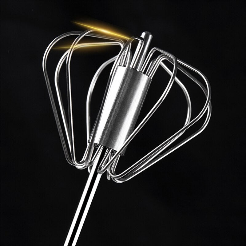 Stainless Steel Hand Held Semi Automatic  Whisk to Beat Eggs.