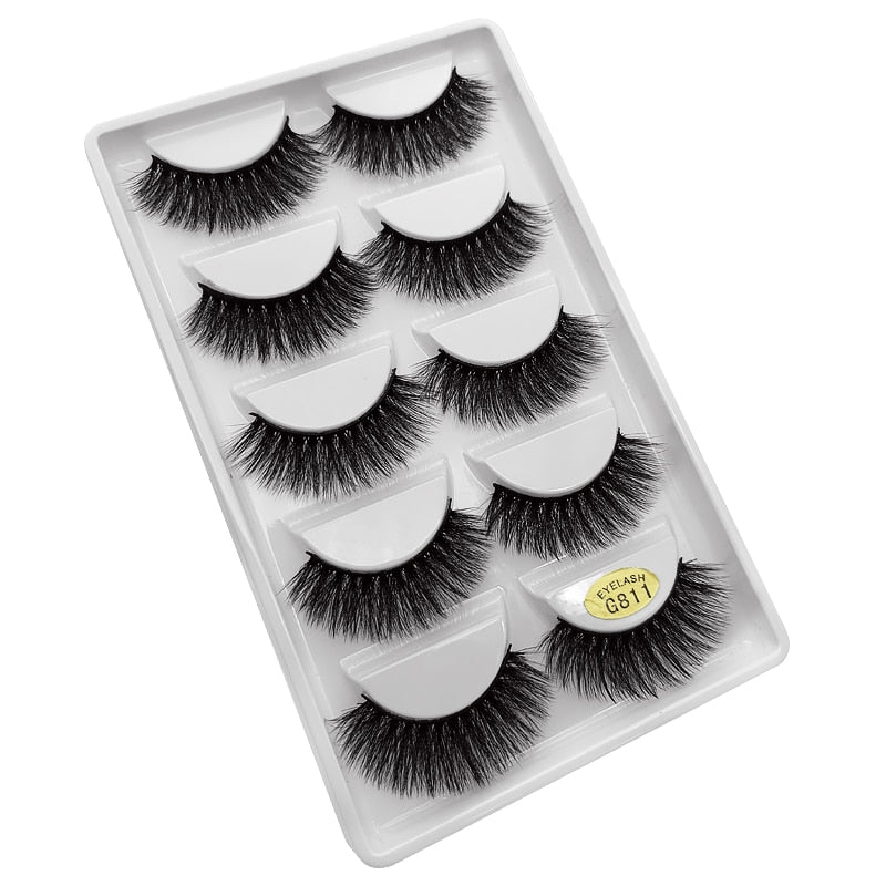 5 Pairs Multipack 3D Mink False Eyelashes.