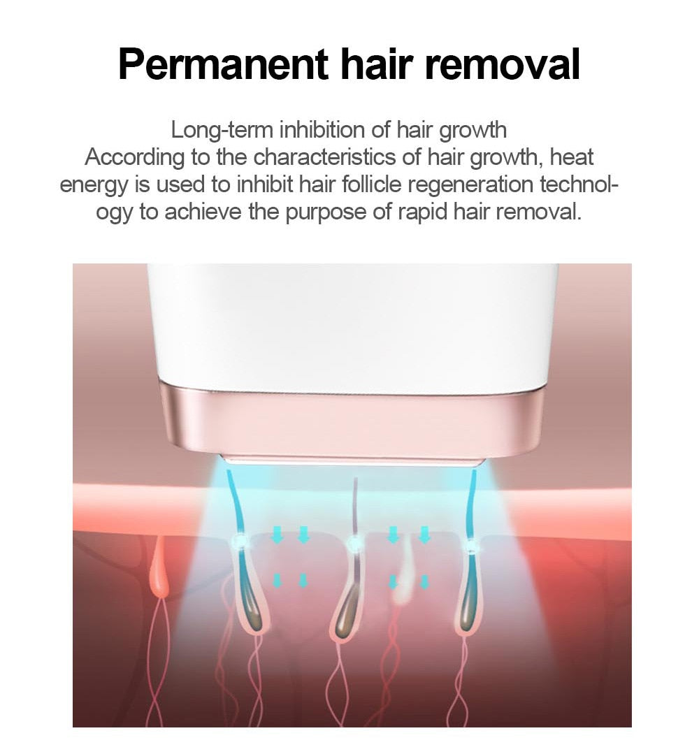 Laser hair removal with ice cooling handset.