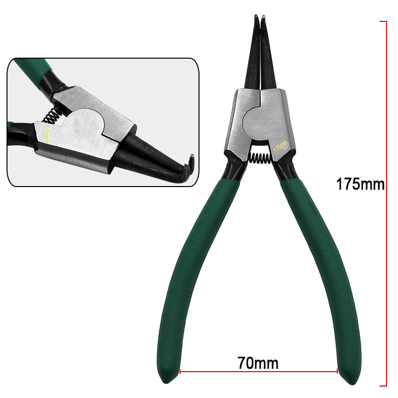 DBIRD 7 Inch Internal/External Curved/Straight Tip Ring Pliers.