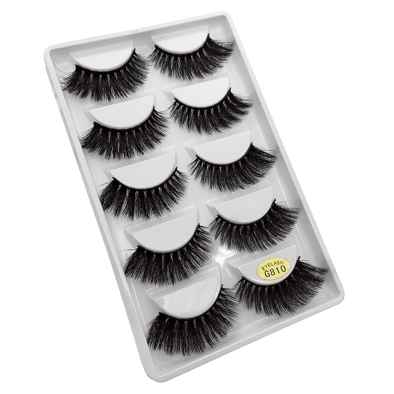 5 Pairs Multipack 3D Mink False Eyelashes.