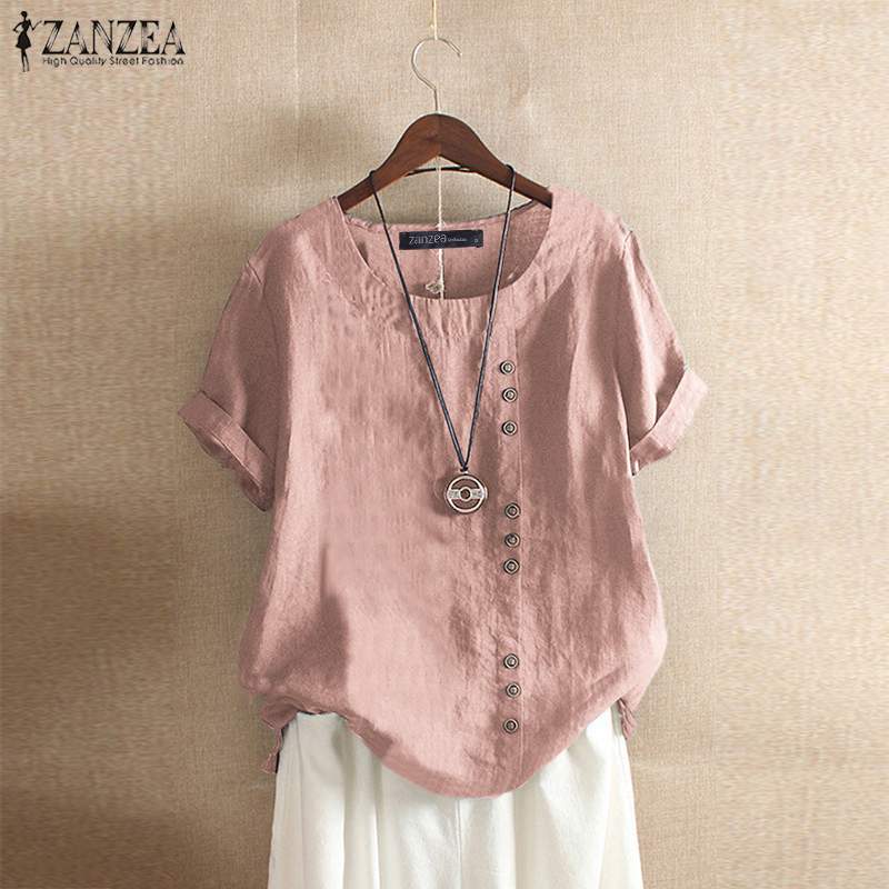 ZANZEA Women's Casual Cotton Long Sleeve Shirts.