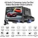 Car DVR 3 Cameras Full HD 1080P Dual Lens. 4.0 inch LCD Screen with 170 Degree Rear view.