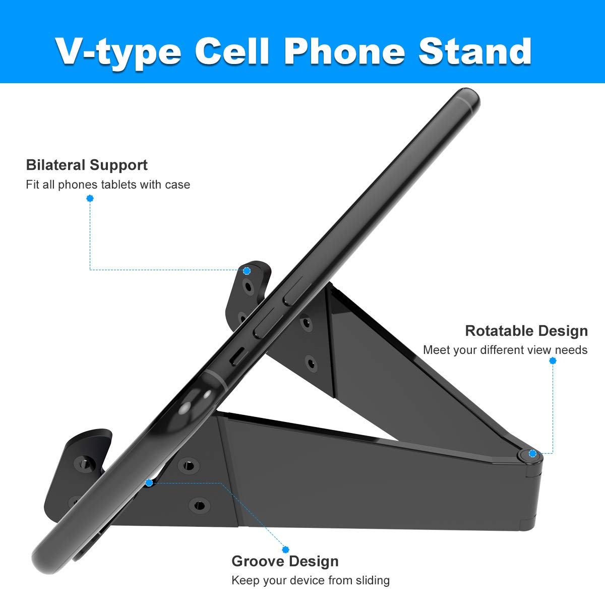 Fimilef Universal Adjustable Support IPhone, iPad, E-Reader,  OR Tablet Stand.